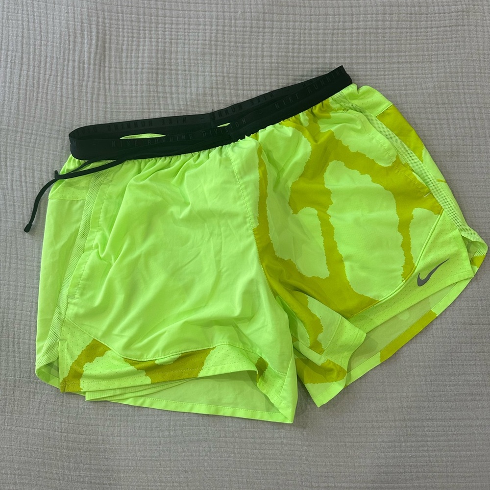 Nike Lime Green Patterned Athletic Shorts